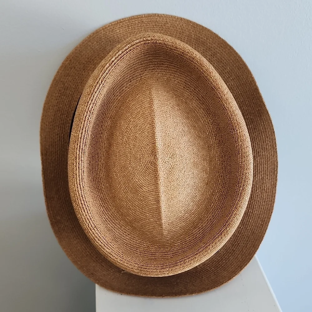 Knox New York Tan and Fedora Hat With Blue Ribbon Size 7 3/8